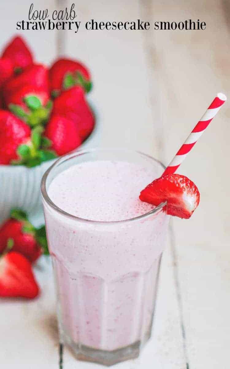 Low-Carb Strawberry Cheesecake Smoothie