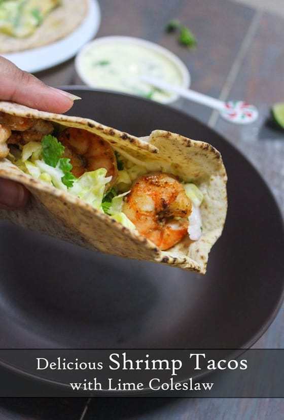 Delicious Shrimp Tacos With Lime Coleslaw