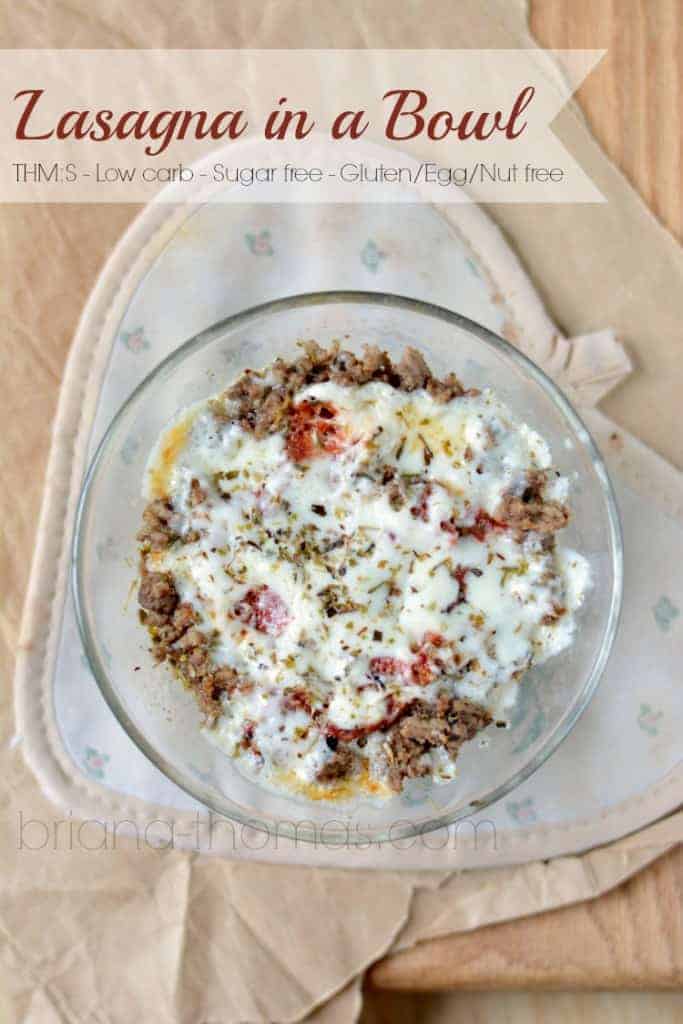 Single Serve Lasagna in a Bowl