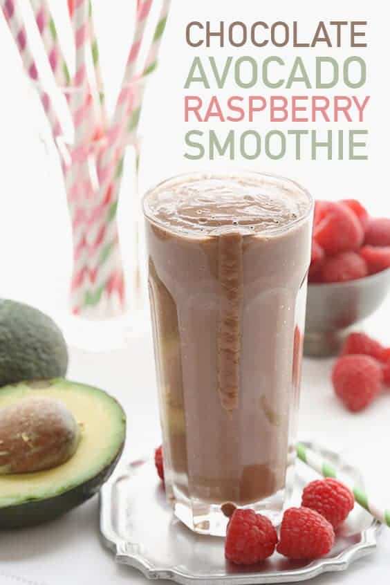Chocolate Avocado Raspberry Smoothie
