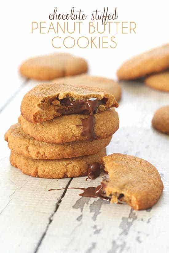Chocolate-Stuffed Peanut Butter Cookies