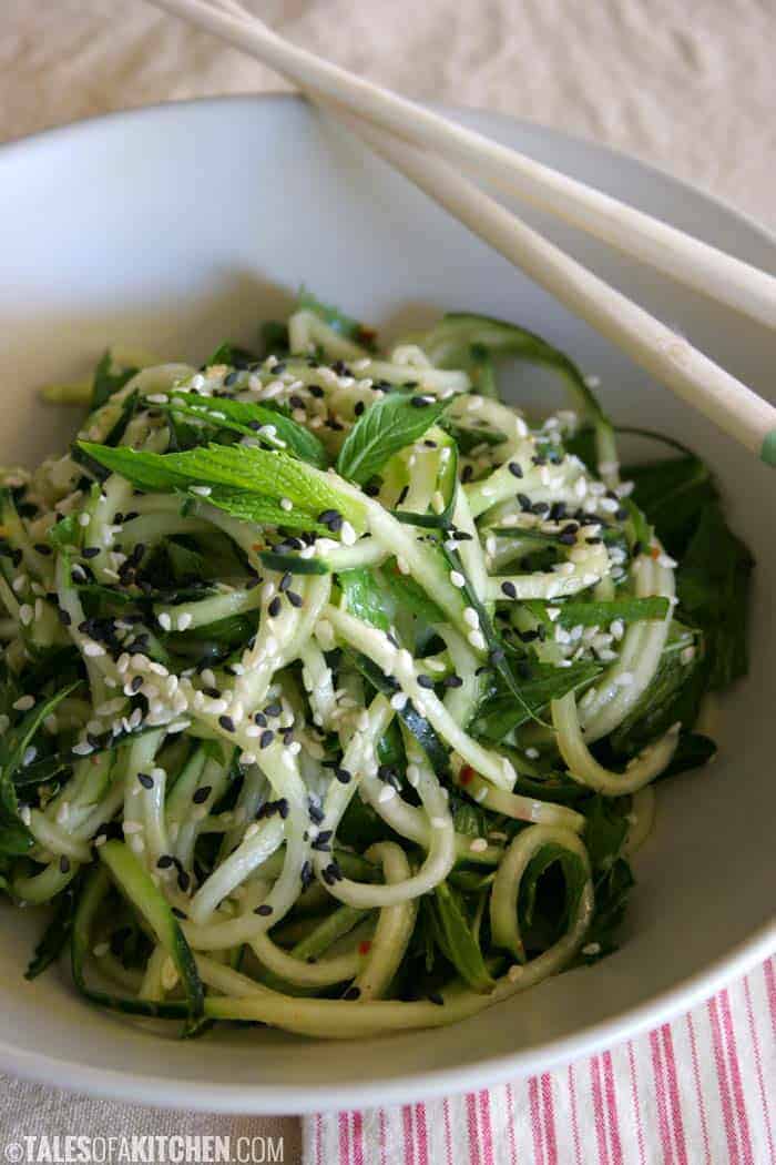 Cucumber Mind Noodles with Ginger Dressing
