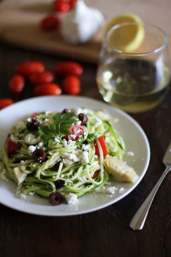 Mediterranean Zucchini Noodle Pasta