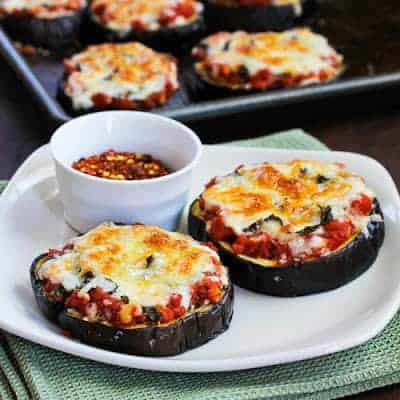 Julia Childs Eggplant Pizzas