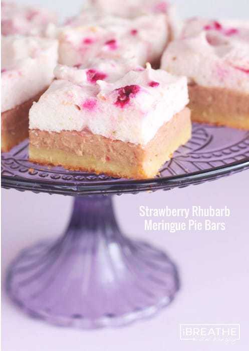 Strawberry Rhubarb Meringue Bars