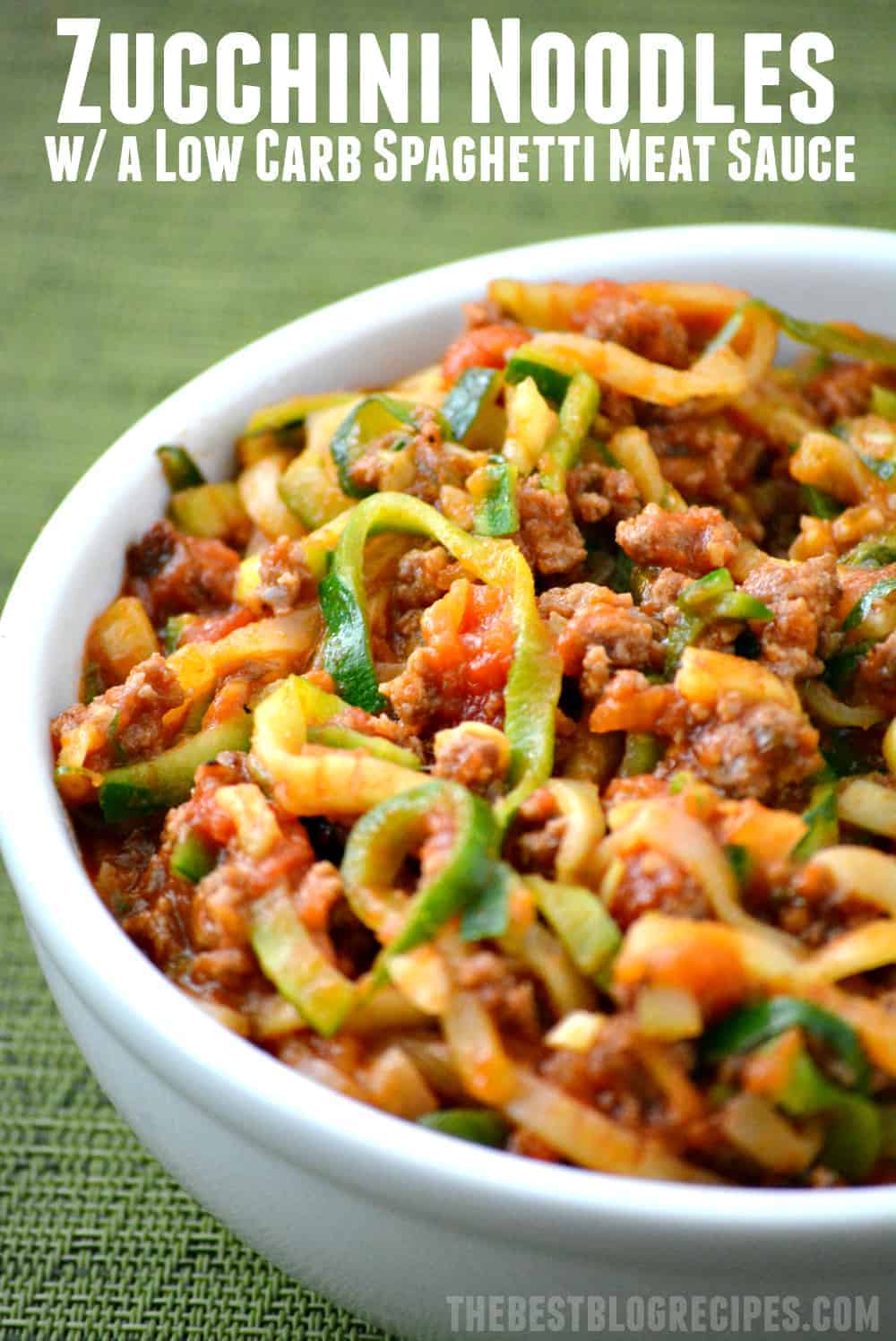 Zucchini Zoodles Noodles Low Carb Spaghetti Meat Sauce
