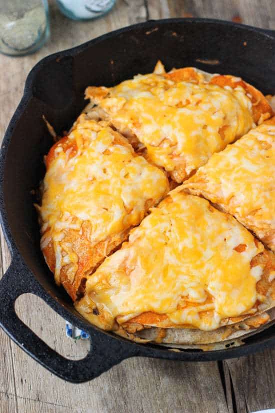 Buffalo Chicken Tortilla Pie