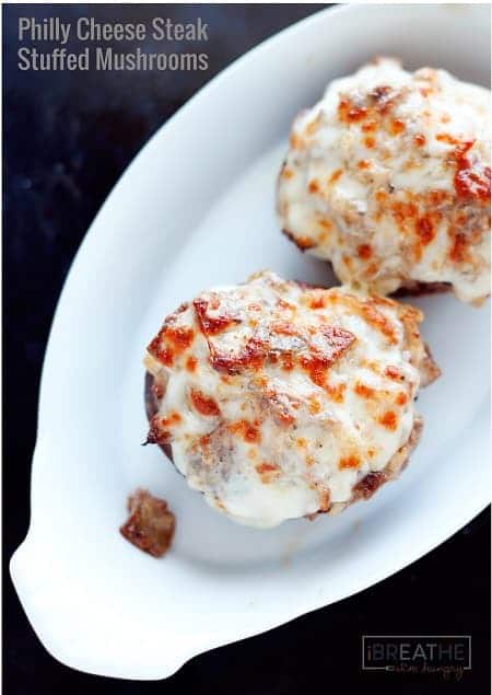 Low-carb Philly Cheese Steak Stuffed Mushrooms