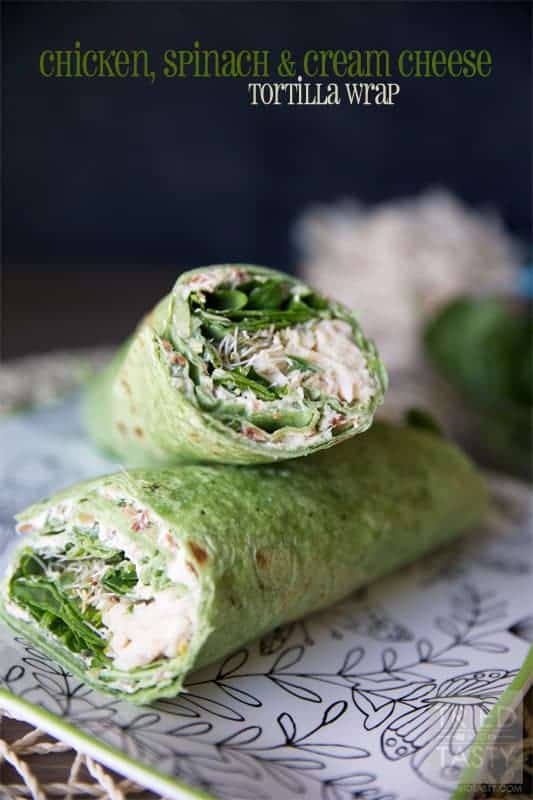 Chicken, Spinach and Cream Cheese Tortilla Wrap