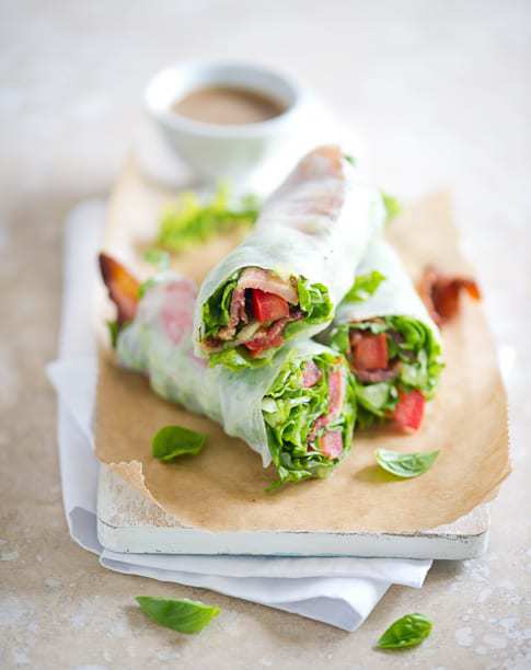 Bacon Lettuce Tomato Spring Roll