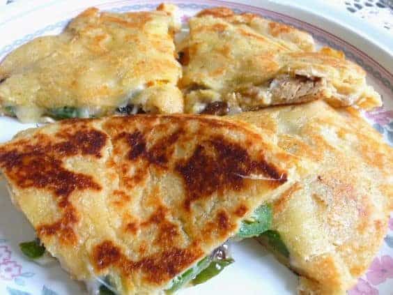 Miracle Dough Chicken Veggie Quesadillas