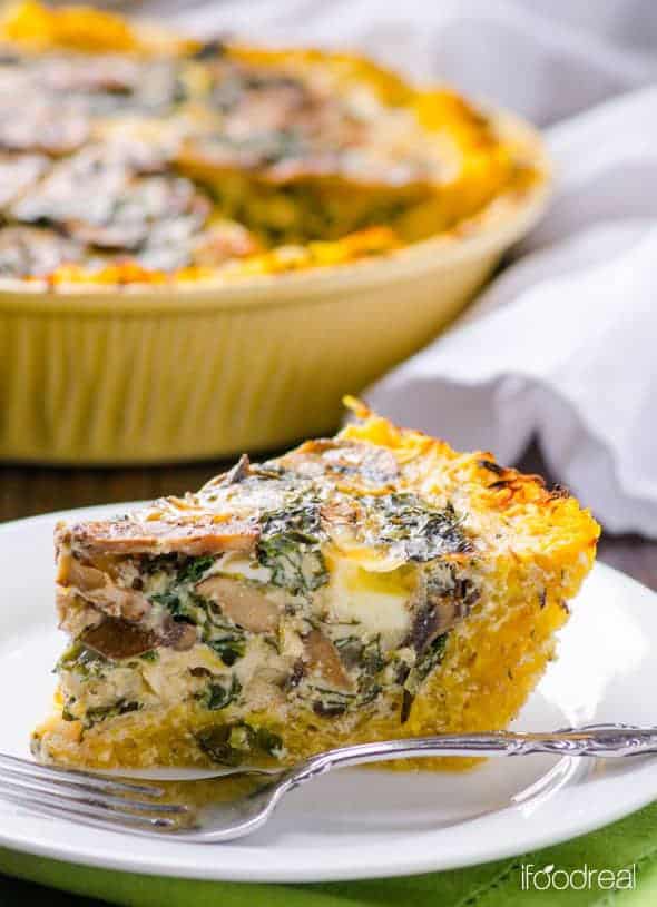 Kale and Mushroom Spaghetti Squash Quiche