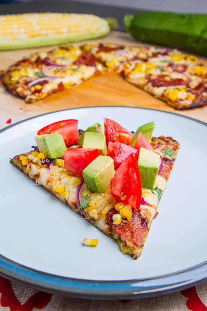 Zucchini Pizza Crust with Chipotle BBQ