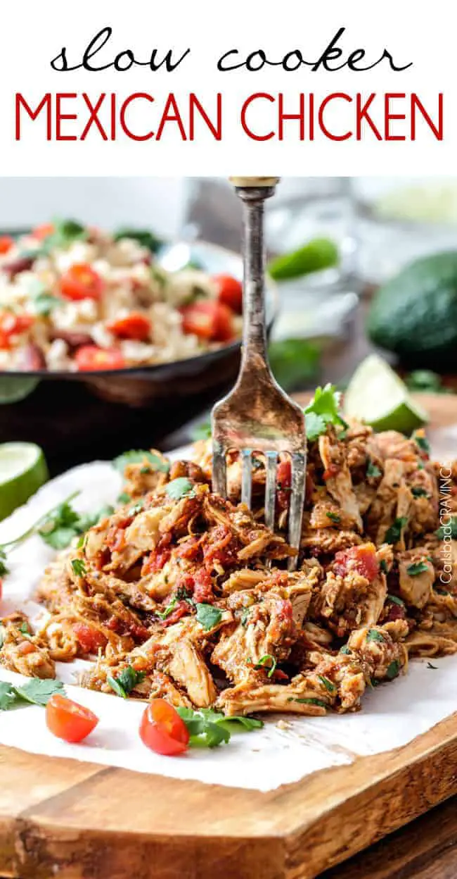 Easy Slow Cooker Shredded Mexican Chicken