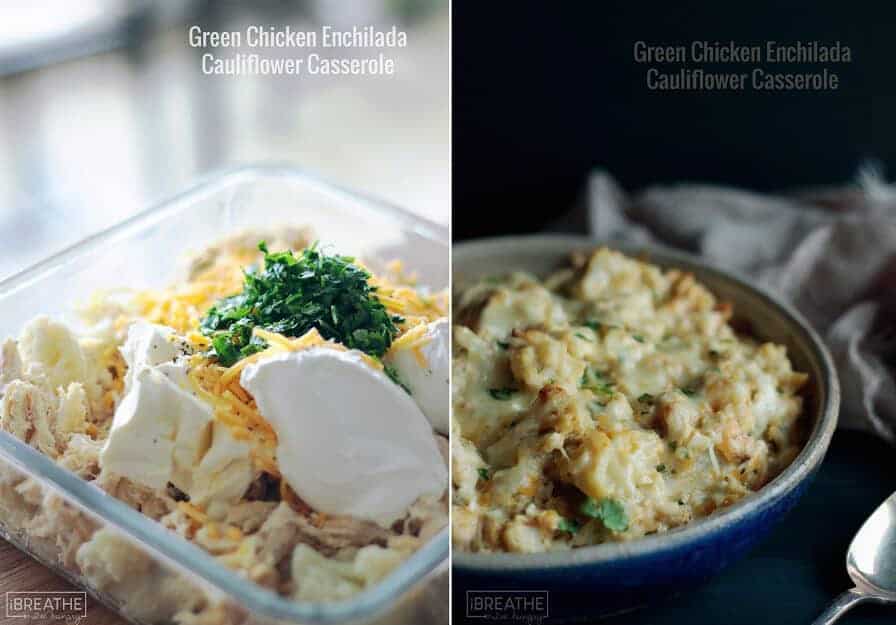 Green Chicken Enchilada Casserole