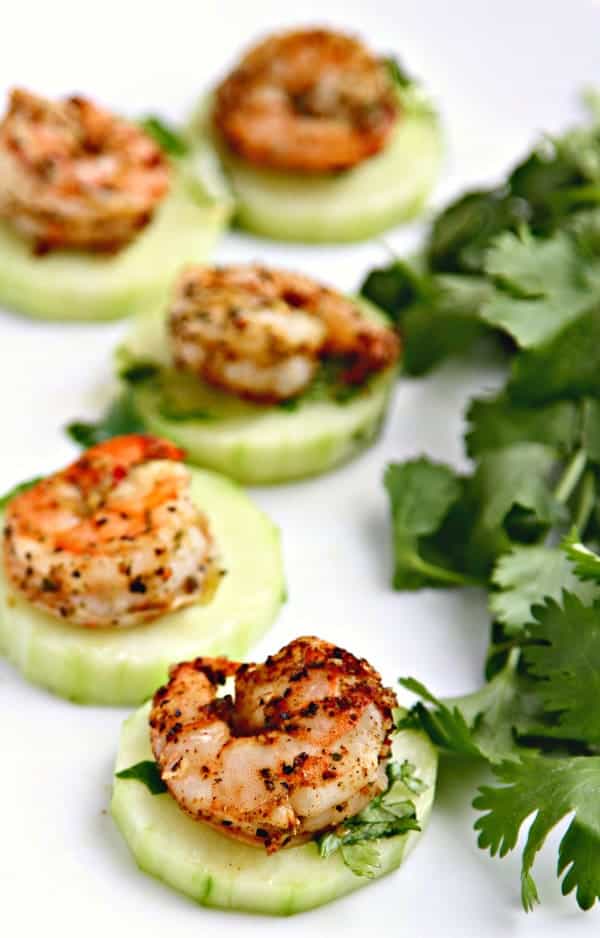 Blackened Shrimp and Crispy Chilled Cucumbers