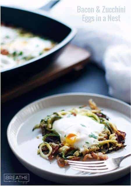 Bacon And Zucchini Eggs In A Nest