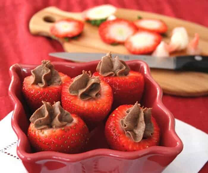 Mexican Chocolate Stuffed Strawberries