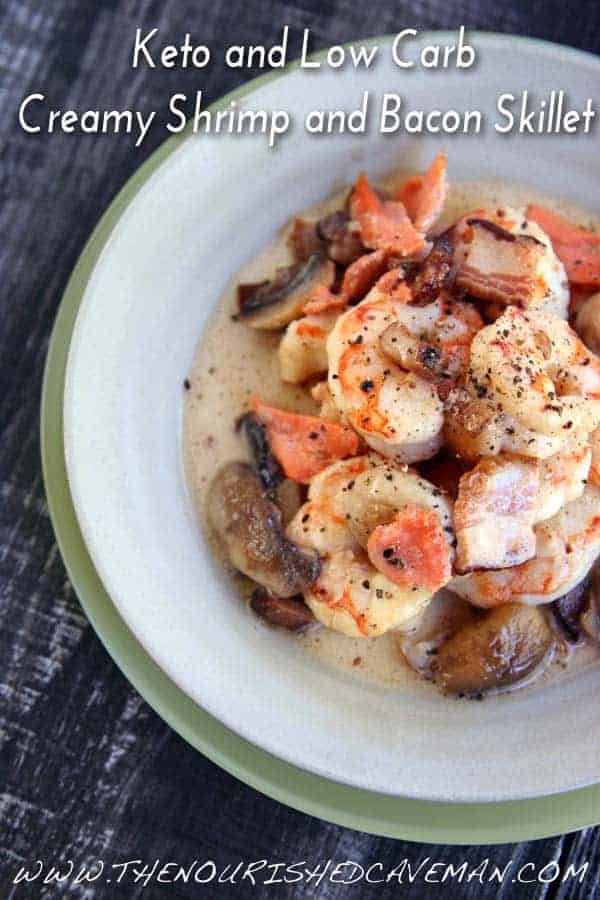 Keto And Low Carb Creamy Shrimp And Bacon Skillet