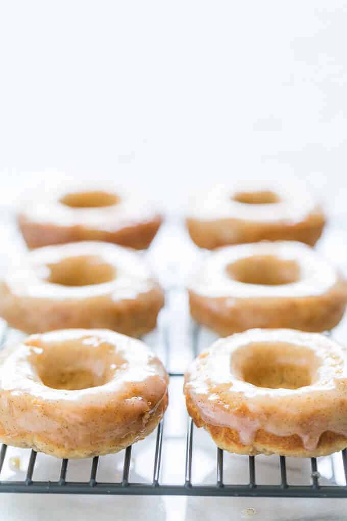 Vanilla Bean Glazed Honey Cake Doughnuts