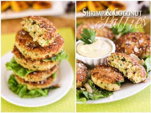 Coconut and Shrimp Patties with Avocado Mayo Dipping Sauce