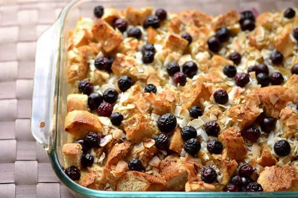 Baked Blueberry Coconut French Toast