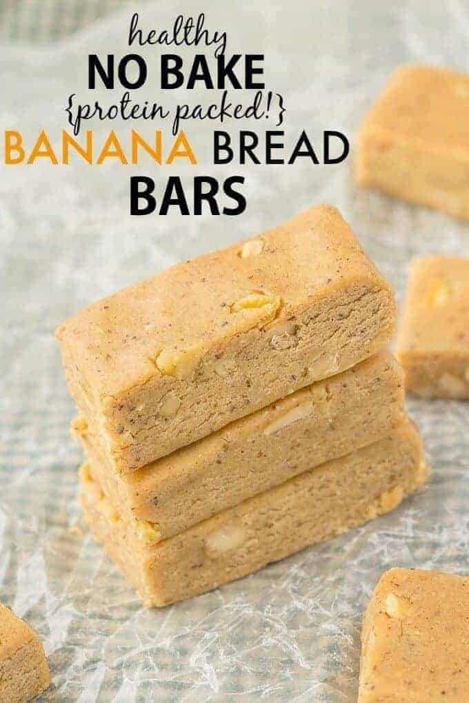 No Bake Banana Bread Protein Bars