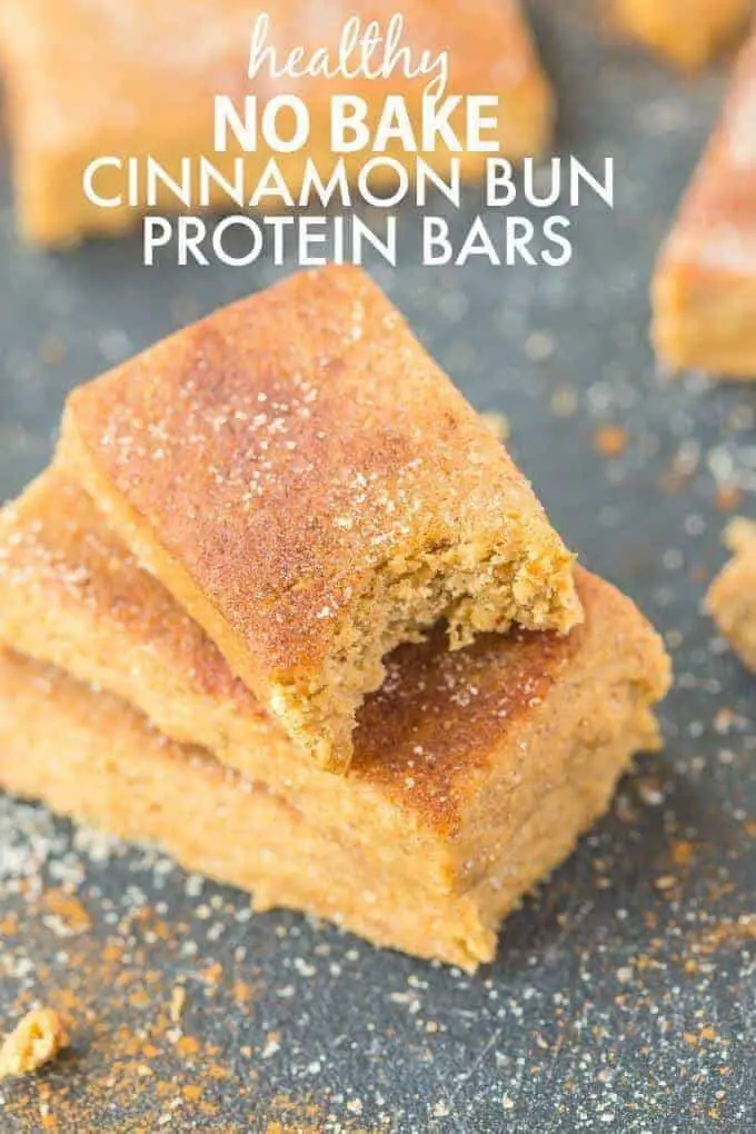 Healthy No Bake Cinnamon Bun Protein Bars
