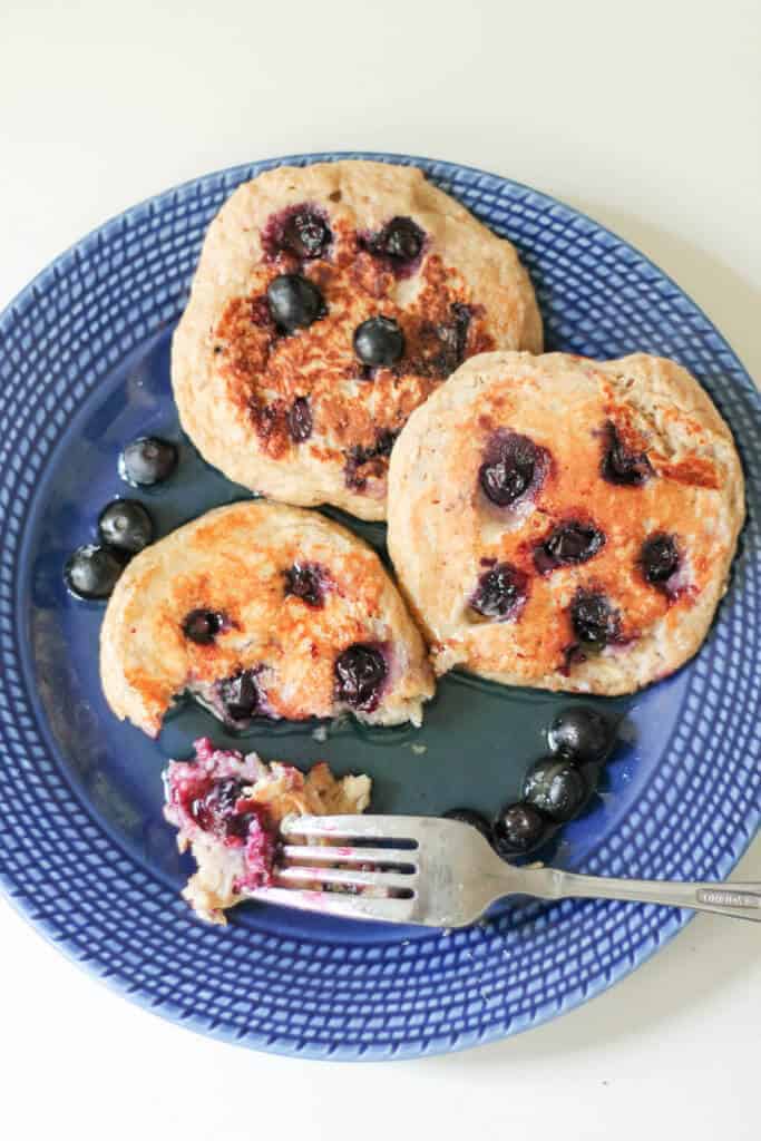 Oatmeal Blueberry Yogurt Pancakes