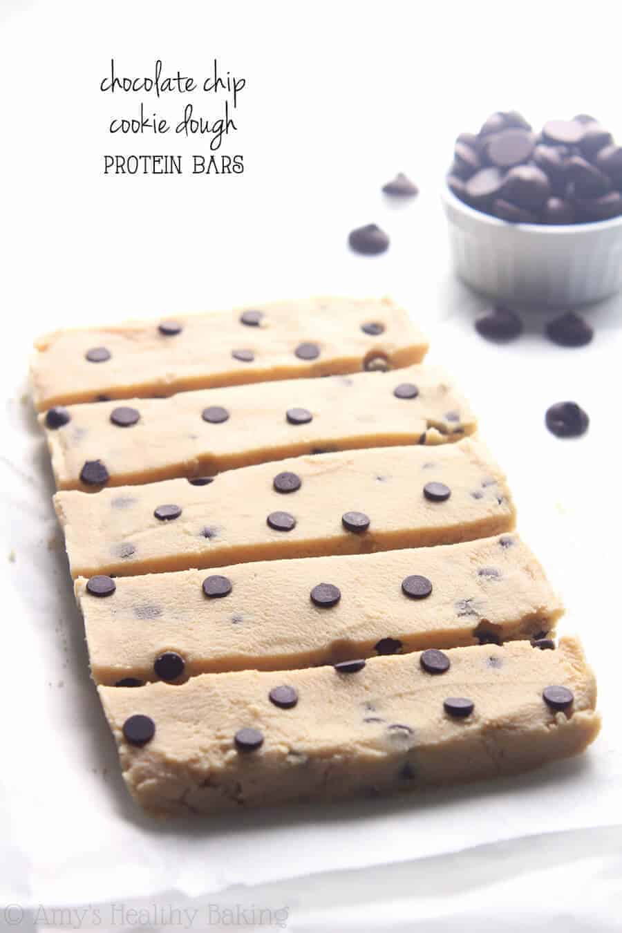 Paleo Chocolate Chip Cookie Dough Protein Bars