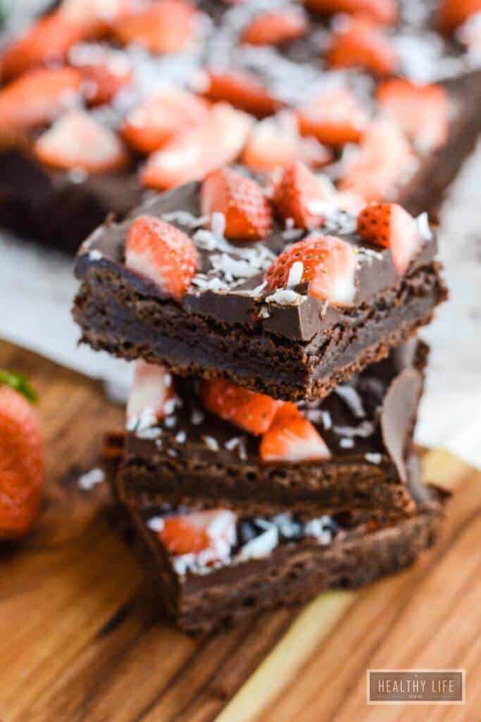 Double Chocolate Strawberry Coconut Brownies