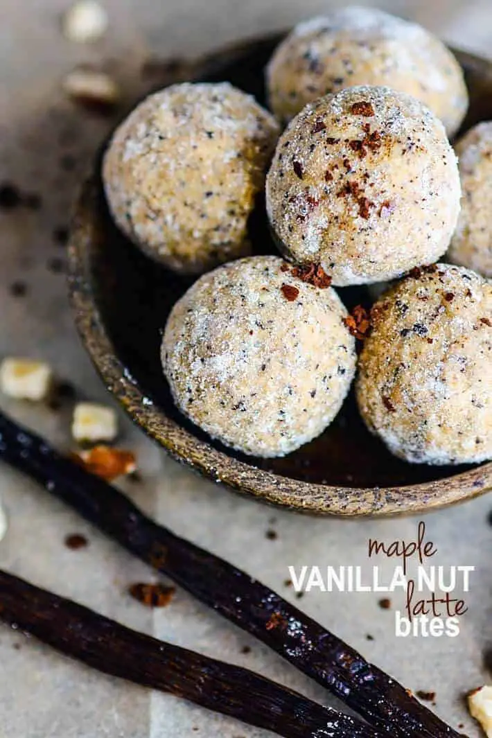 No Bake Maple Vanilla Nut Latte Protein Bites