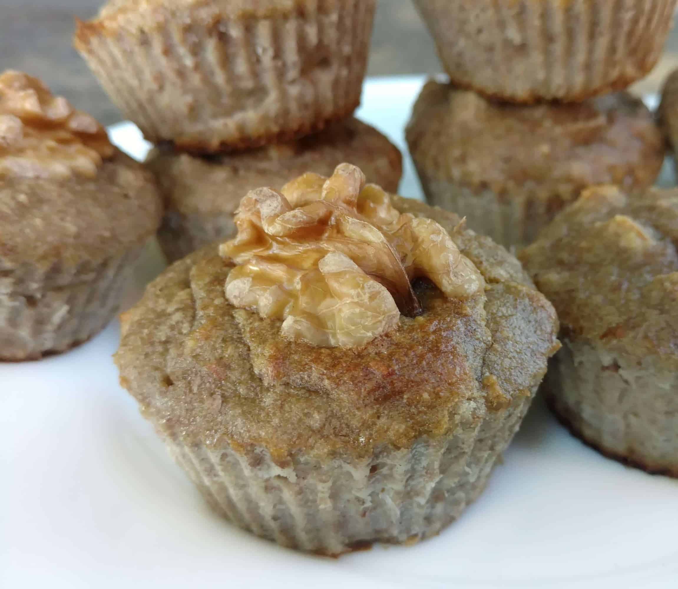 Four Ingredient Banana Nut Muffins