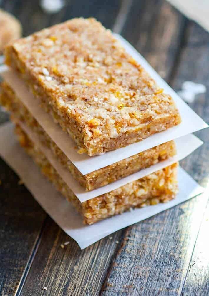 Paleo Mango Coconut Almond Bars with Complete Protein