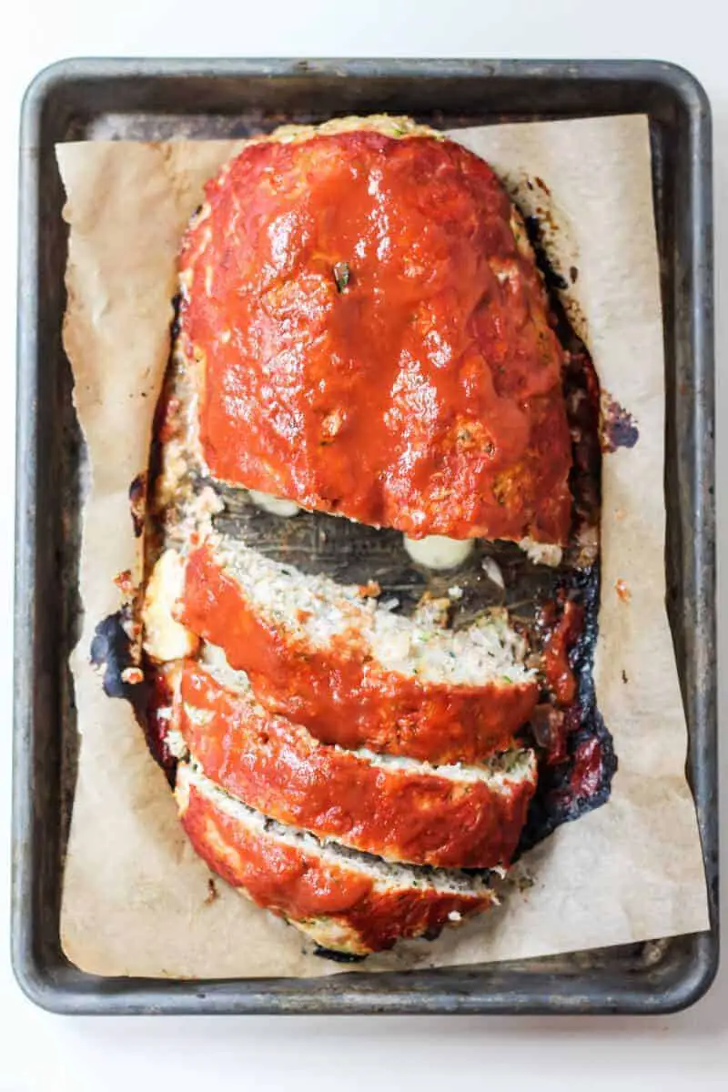 Pepper Jack Stuffed Turkey Zucchini Meat Loaf With Awesome Sauce
