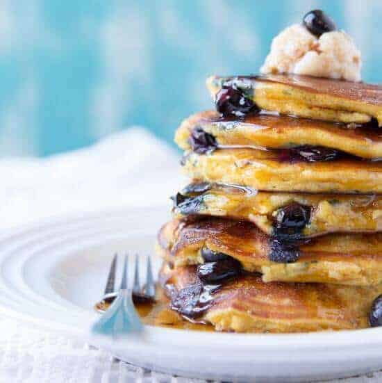 Fluffy Blueberry Paleo Pancakes