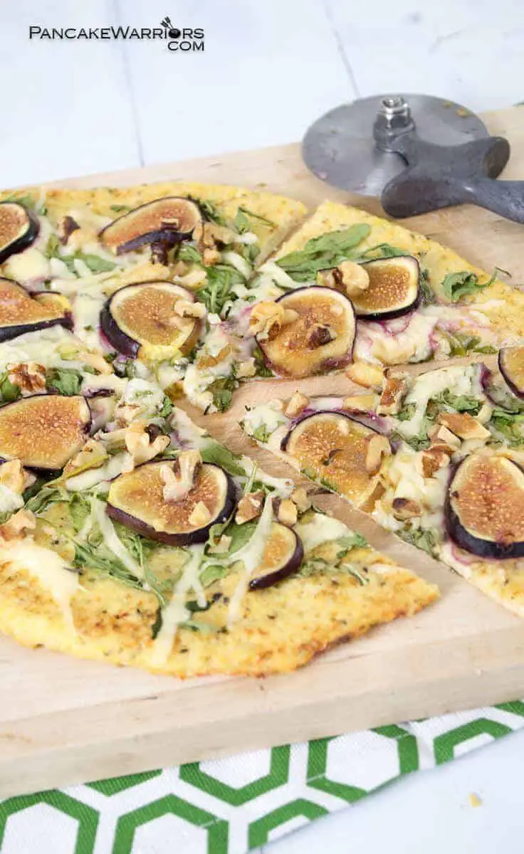 Cauliflower Pizza Crust with Figs and Walnuts