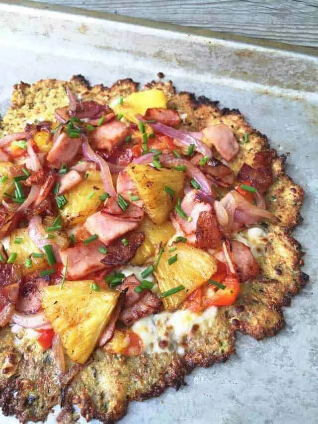Hawaiian Pizza (With a Cauliflower Crust)