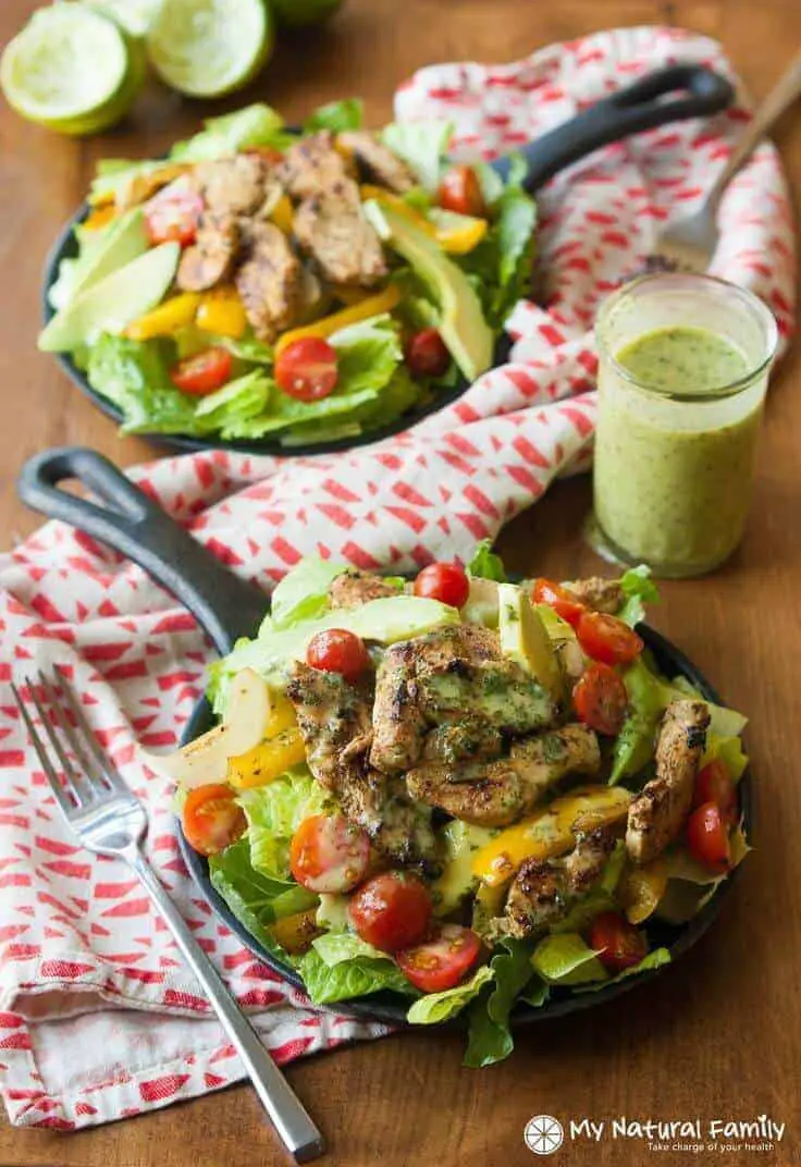 Sizzling Cilantro Lime Fajita Salad with Honey Lime Vinaigrette Recipe
