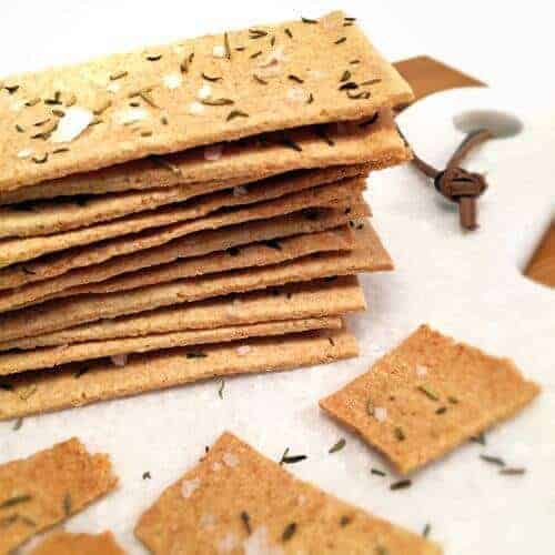 Paleo Onion Crackers with Thyme, Rosemary, and Sea Salt