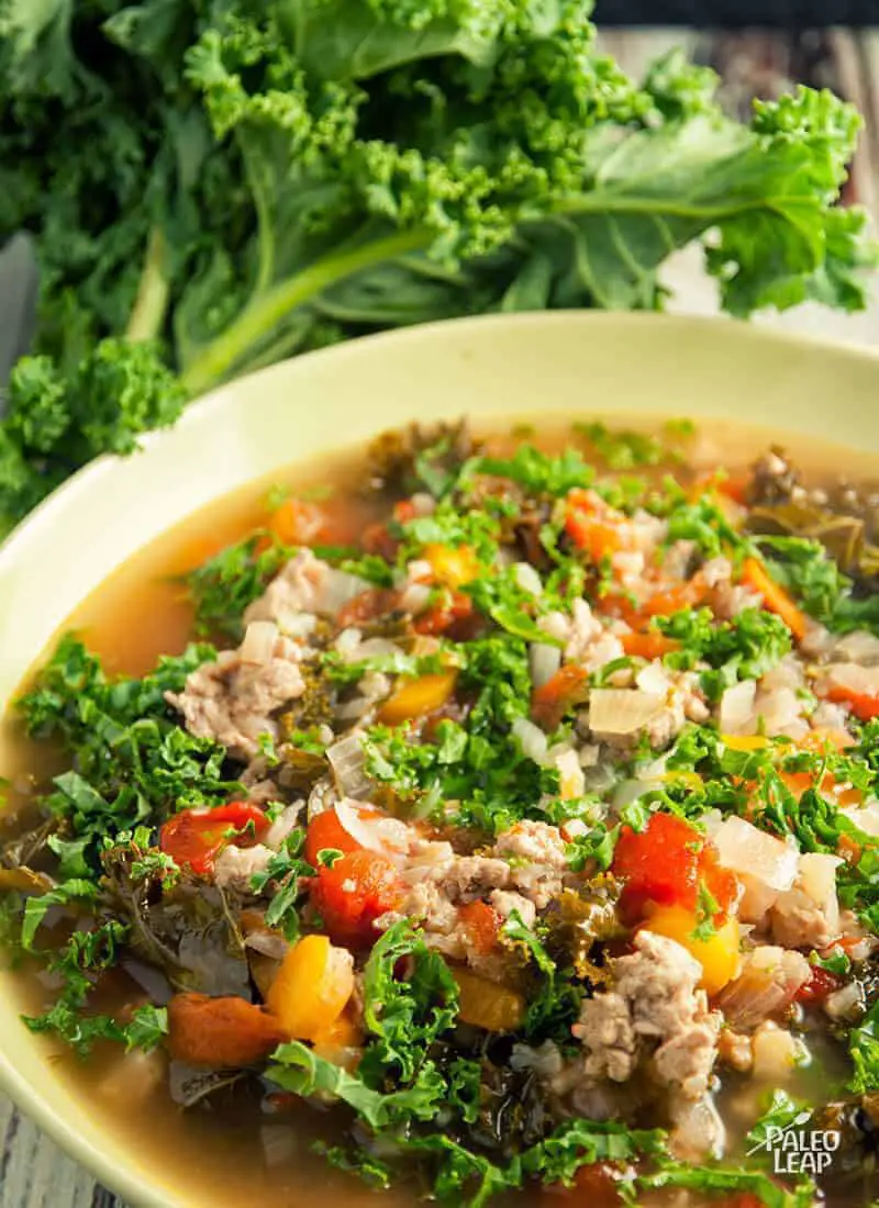 Turkey, Kale, and Cauliflower Soup