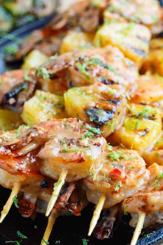 Grilled Coconut and Pineapple Shrimp Skewers