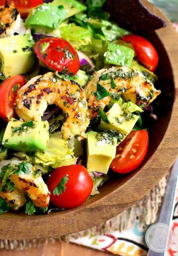 Shrimp and Avocado Taco Salad