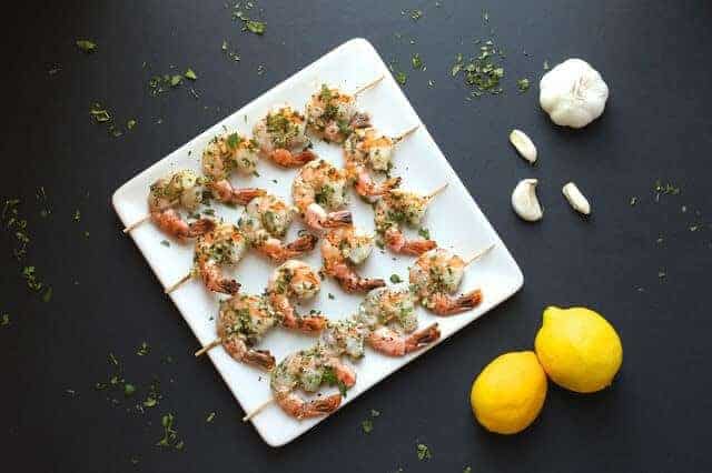 Lemon Garlic Shrimp Skewers