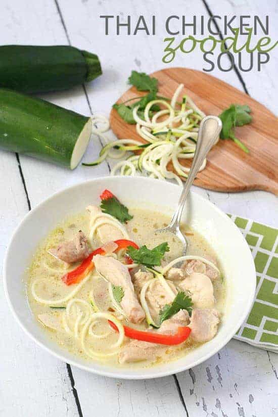 Paleo Thai Chicken Zoodle Soup