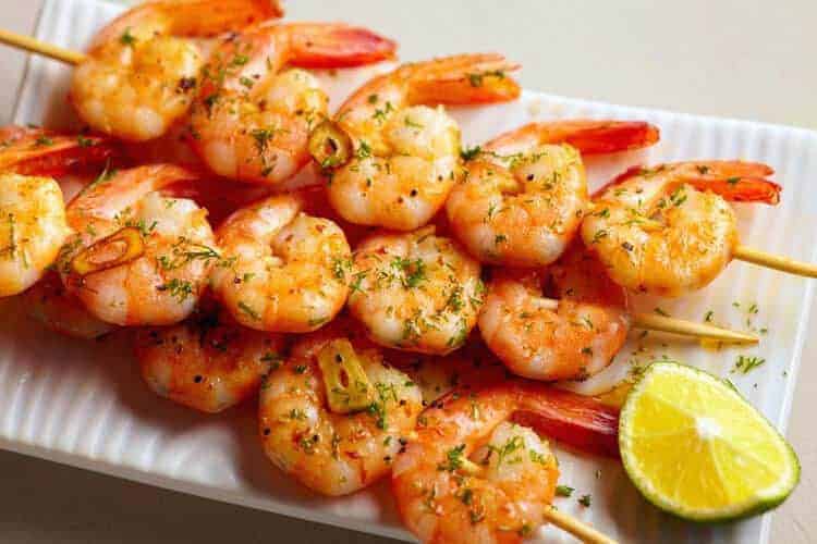 Shrimp Skewers with Garlic Lime