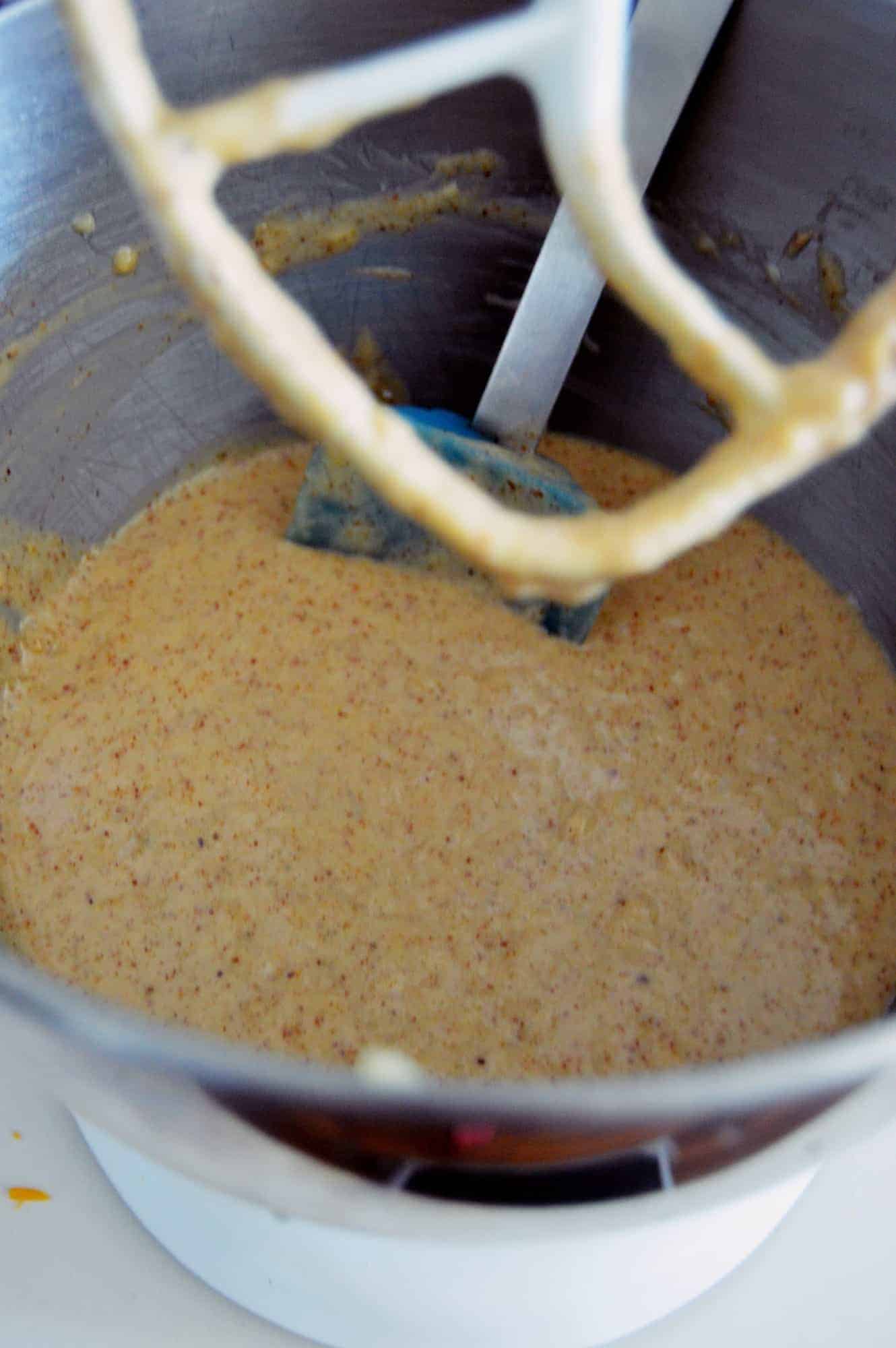 low carb banana bread mixed