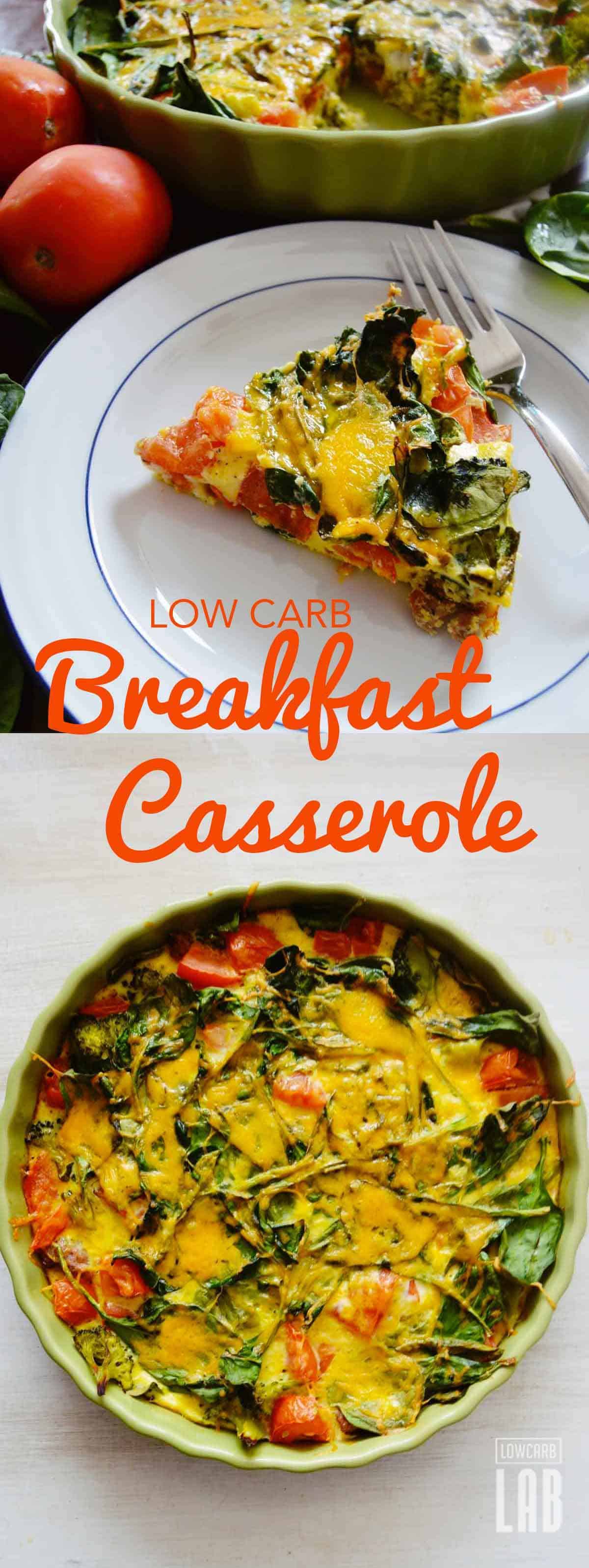 Delicious low carb breakfast casserole recipe that is easy to make.
